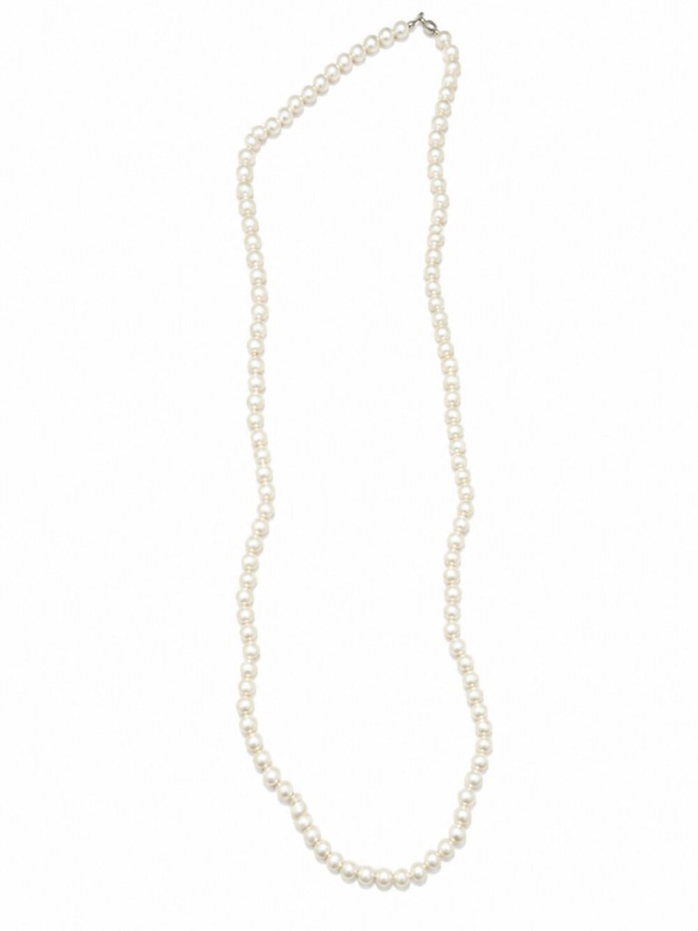 Long 1970s Vintage Faux Pearl Necklace, 76 cm — Elegant & Collectible